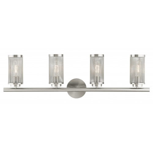 ##Antique Hardware## 4 Light Brushed Nickel Bath Vanity