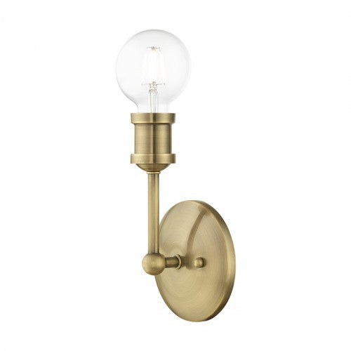 ##Antique Hardware## 1 Light Antique Brass ADA Vanity Sconce