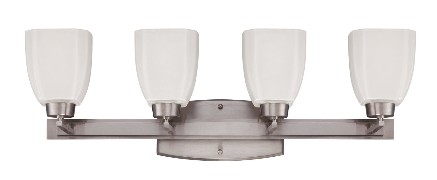 ##Antique Hardware## Bridwell 4 Light Vanity in Brushed Polished Nickel