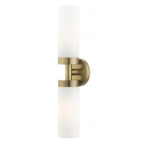##Antique Hardware## 2 Light Antique Brass ADA Vanity Sconce
