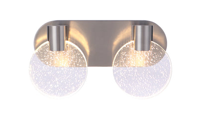 ##Antique Hardware## Glisten 2 Light LED Vanity in Brushed Polished Nickel