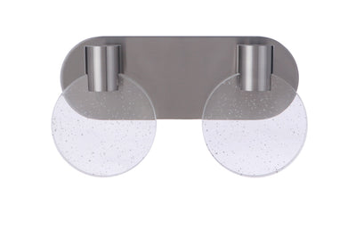 ##Antique Hardware## Glisten 2 Light LED Vanity in Brushed Polished Nickel