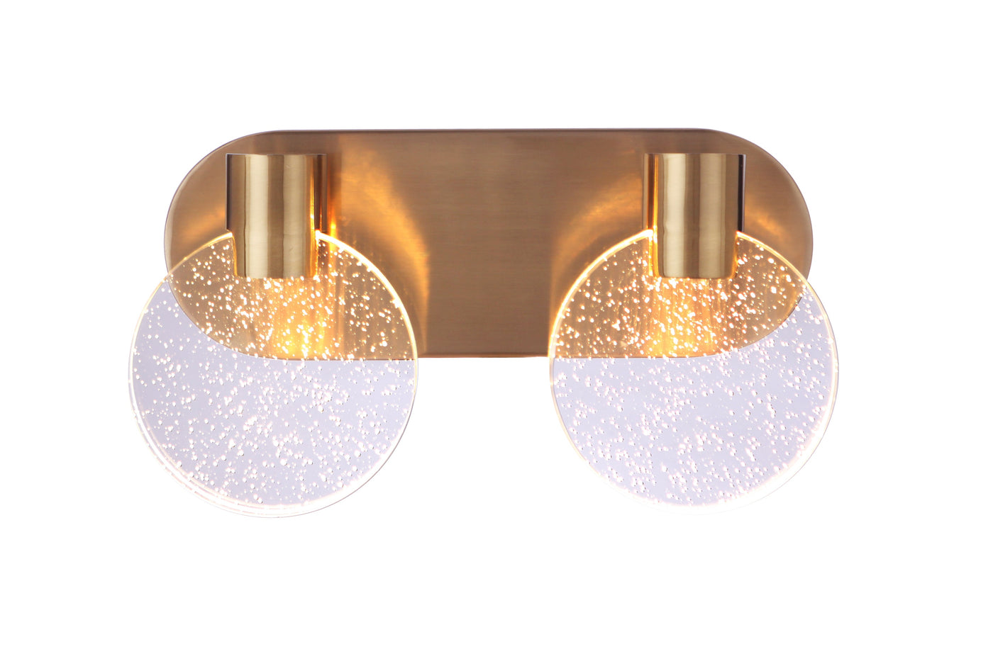 ##Antique Hardware## Glisten 2 Light LED Vanity in Satin Brass