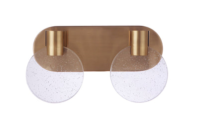 ##Antique Hardware## Glisten 2 Light LED Vanity in Satin Brass