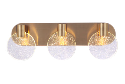 ##Antique Hardware## Glisten 3 Light LED Vanity in Satin Brass