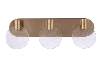 ##Antique Hardware## Glisten 3 Light LED Vanity in Satin Brass