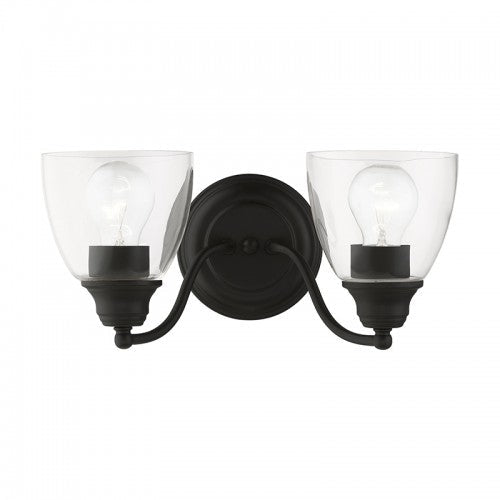 ##Antique Hardware## 2 Light Black Vanity Sconce