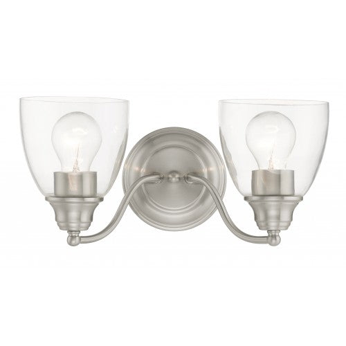 ##Antique Hardware## 2 Light Brushed Nickel Vanity Sconce