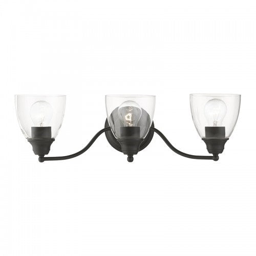 ##Antique Hardware## 3 Light Black Vanity Sconce