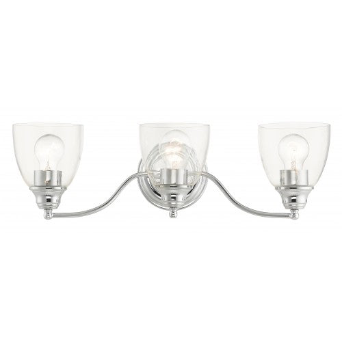 ##Antique Hardware## 3 Light Polished Chrome Vanity Sconce