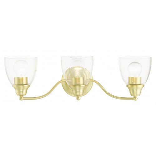 ##Antique Hardware## 3 Light Satin Brass Vanity Sconce