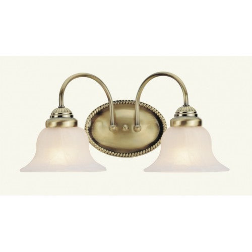 ##Antique Hardware## 2 Light Antique Brass Bath Light