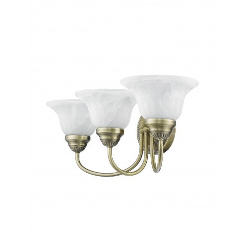 ##Antique Hardware## 3 Light Antique Brass Bath Light