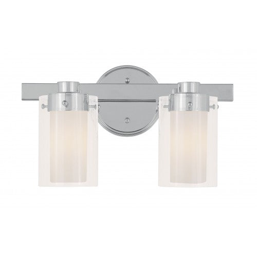 ##Antique Hardware## 2 Light Polished Chrome Bath Light