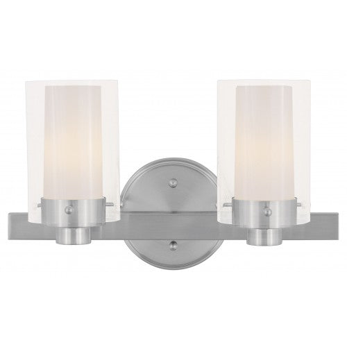 ##Antique Hardware## 2 Light Brushed Nickel Bath Light