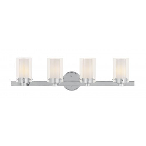 ##Antique Hardware## 4 Light Polished Chrome Bath Light