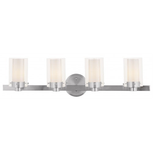 ##Antique Hardware## 4 Light Brushed Nickel Bath Light