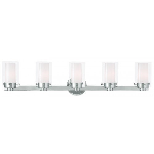 ##Antique Hardware## 5 Light Polished Chrome Bath Light