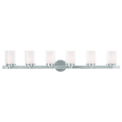##Antique Hardware## 6 Light Polished Chrome Bath Light