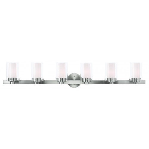 ##Antique Hardware## 6 Light Brushed Nickel Bath Light