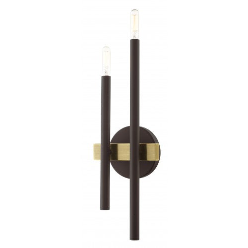 ##Antique Hardware## 2 Light Bronze Wall Sconce
