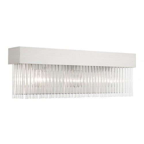 ##Antique Hardware## 3 Light Brushed Nickel Bath Vanity