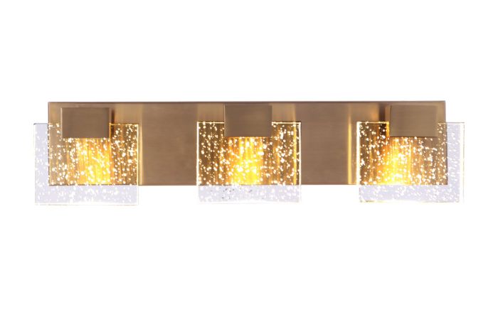 ##Antique Hardware## Alamere 3 Light LED Vanity in Satin Brass