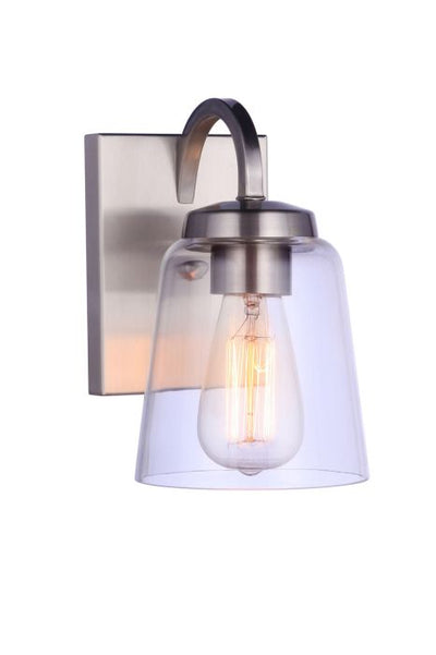 ##Antique Hardware## Elsa 1 Light Wall Sconce in Brushed Polished Nickel