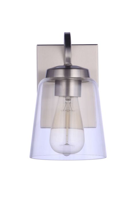 ##Antique Hardware## Elsa 1 Light Wall Sconce in Brushed Polished Nickel