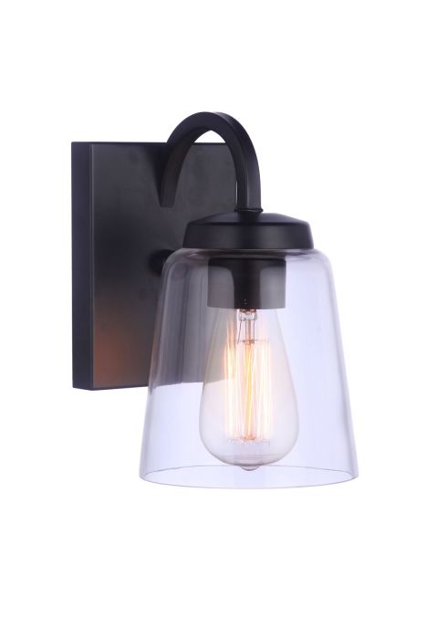 ##Antique Hardware## Elsa 1 Light Wall Sconce in Flat Black