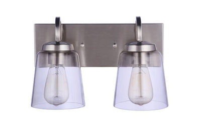 ##Antique Hardware## Elsa 2 Light Vanity in Brushed Polished Nickel