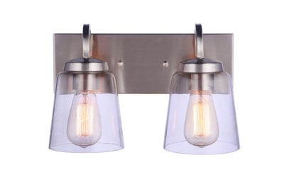 ##Antique Hardware## Elsa 2 Light Vanity in Brushed Polished Nickel