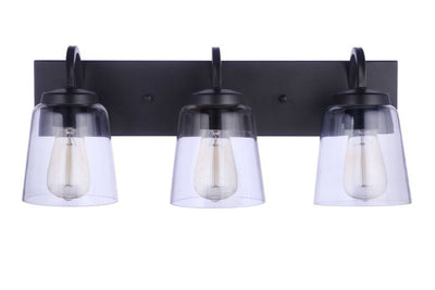 ##Antique Hardware## Elsa 3 Light Vanity in Flat Black