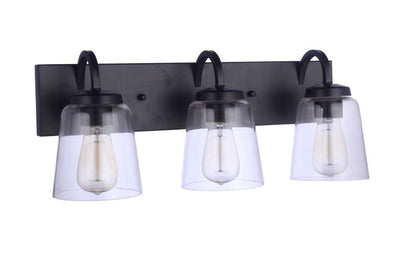 ##Antique Hardware## Elsa 3 Light Vanity in Flat Black