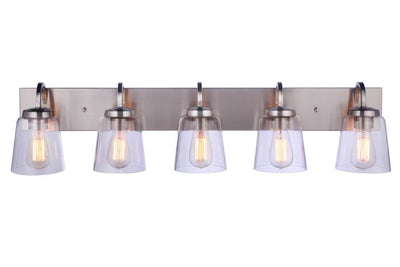 ##Antique Hardware## Elsa 5 Light Vanity in Brushed Polished Nickel