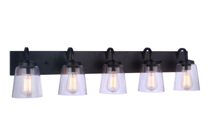 ##Antique Hardware## Elsa 5 Light Vanity in Flat Black