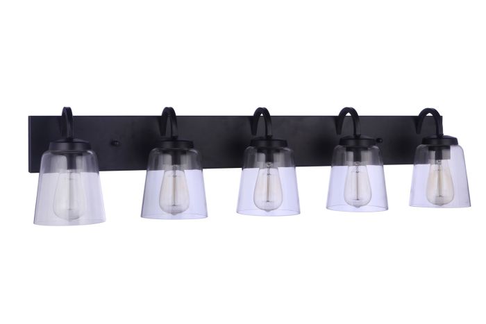 ##Antique Hardware## Elsa 5 Light Vanity in Flat Black