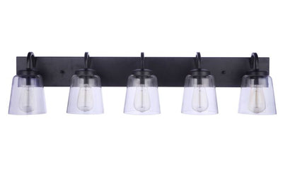 ##Antique Hardware## Elsa 5 Light Vanity in Flat Black