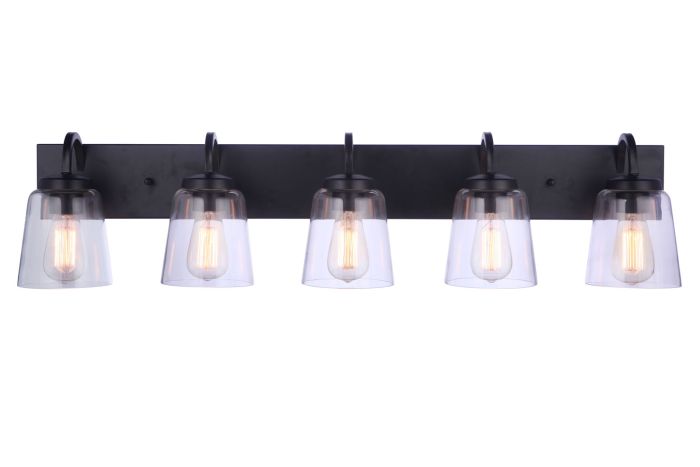 ##Antique Hardware## Elsa 5 Light Vanity in Flat Black