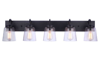 ##Antique Hardware## Elsa 5 Light Vanity in Flat Black