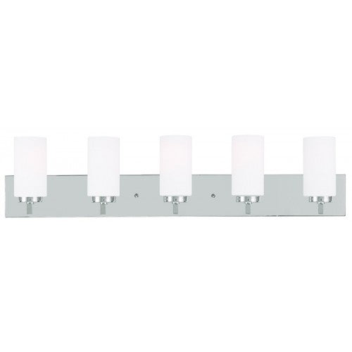 ##Antique Hardware## 5 Light Polished Chrome Bath Light