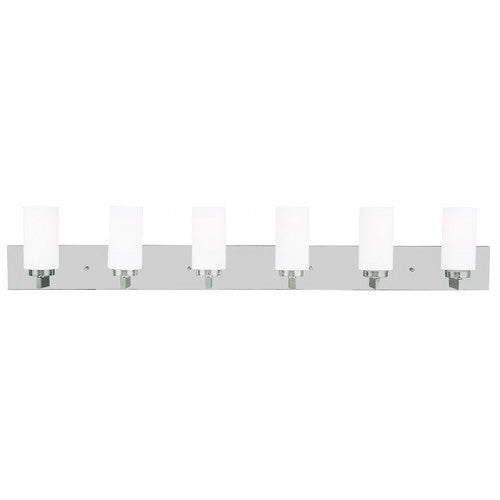 ##Antique Hardware## 6 Light Polished Chrome Bath Light