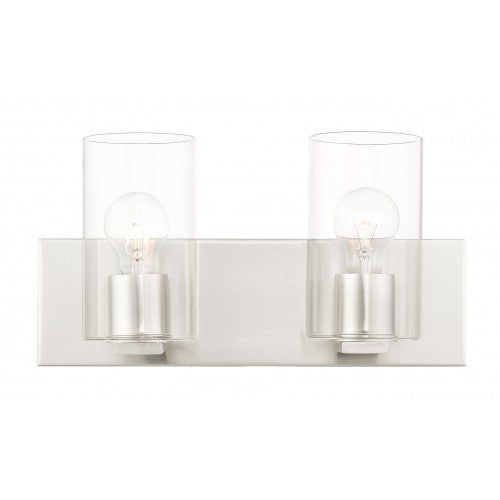 ##Antique Hardware## 2 Light Brushed Nickel Bath Vanity