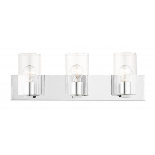 ##Antique Hardware## 3 Light Polished Chrome Bath Vanity