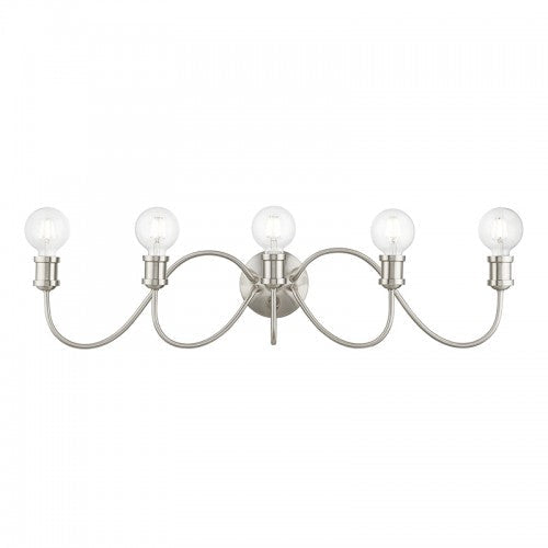 ##Antique Hardware## 5 Light Brushed Nickel Large Vanity Sconce