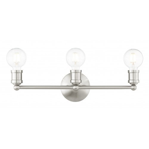 ##Antique Hardware## 3 Light Brushed Nickel Bath Vanity