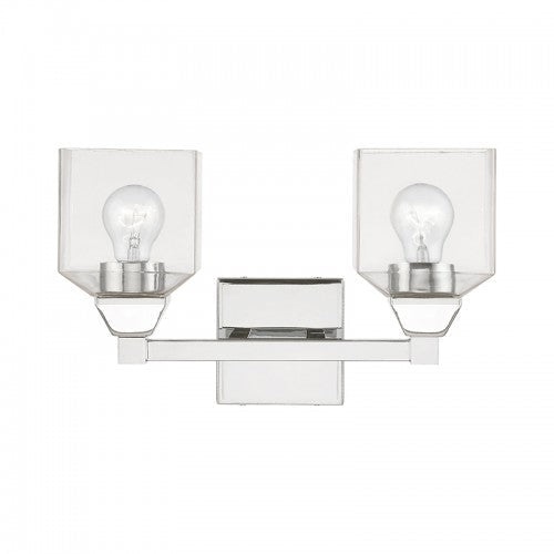 ##Antique Hardware## 2 Light Polished Chrome Vanity Sconce
