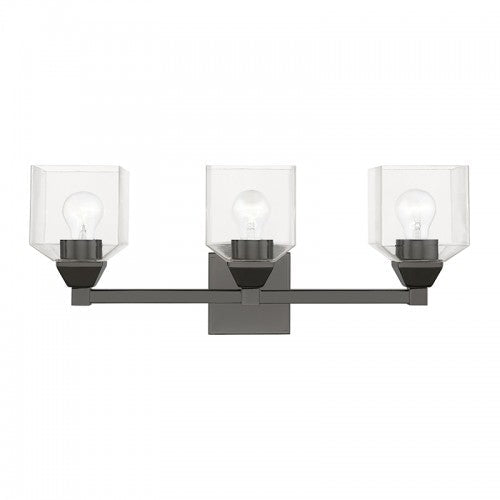 Antique Hardware 3 Light Black Chrome Vanity Sconce Wall Sconce