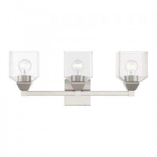 ##Antique Hardware## 3 Light Brushed Nickel Vanity Sconce