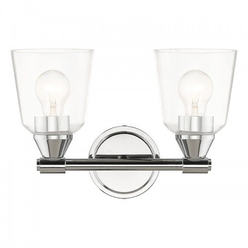 ##Antique Hardware## 2 Light Polished Chrome Vanity Sconce